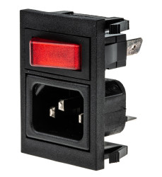 Złącze IEC IEC C14, na Zatrzask Męski 10A Proste liczba bezp None Szybkozłączne Bulgin