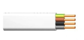 Przewód instalacyjny płaski bezhalogenowy 4x1,5 mm² N2XH-JP B2ca kl.1 biały 0,6/1kV ŻO RE / bębnowy /