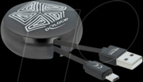 85818 USB 2.0 Retractable Cable Type-A to Micro-B black