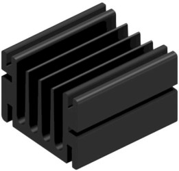 Extruded heatsink, (L x W x H) 50 x 46 x 33 mm, 5.8 to 3.8 K/W, black anodized, 10022470
