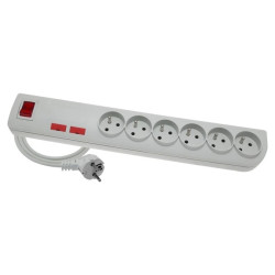 Przedłużacz przeciwprzepięciowy 6-gniazd z/u 1,5m biały PSF-601