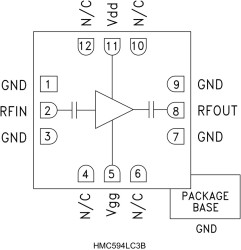 GaAs pHEMT MMIC Low Noise Amplifier, 2 - 4 GHz