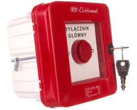 Wyłącznik alarmowy z zamkiem 2Z 12A /WYŁĄCZNIK GŁÓWNY/ IP55 WGZp-2s 921541