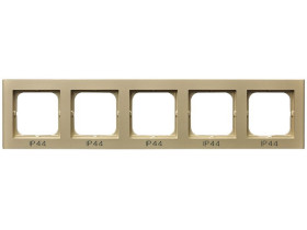 SONATA METALIK Ramka 5 pięciokrotna do wyłączników IP44 szampański złoty RH-5R/39 OSPEL