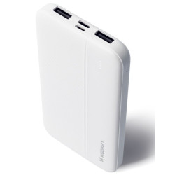 PowerBank 10000mAh Wozinsky 2xUSB, Biały WPBWE1