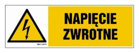 ZNAK - HB012 Napięcie zwrotne 45 x 15 cm FN - Folia samoprzylepna