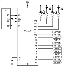 I²C Port Expander with 12 Push-Pull Outputs and Four Inputs