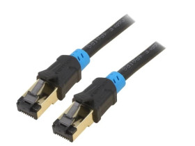 Patch cord S/FTP 6 Cu PVC czarny 30m RJ45 wtyk,z obu stron VAP-A06-B3000