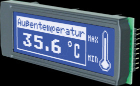 EA DIP122B-5NLW LCD DIP graphic module, 122 x 32 dots, blue