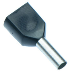 Black 1.5mm Twin Cord End Ferrule - Pack of 100