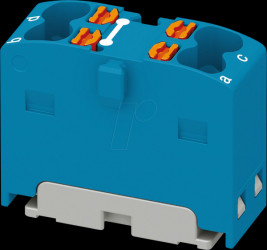 1046610 PTFIX distribution block, 4x1.5, blue