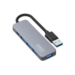 HUB USB 3.0 Somostel 4xUSB + USB-C + Kabel USB-C 60W Srebrny SMS-BZ09