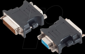 BS77416 adapter DVI-I plug 24+5 Dual-Link &lt; VGA-bush