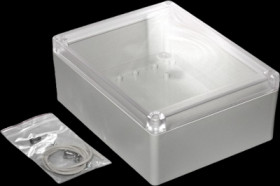 ABS enclosure, (L x W x H) 186 x 146 x 75 mm, light gray (RAL 7035), IP65, RP1285C