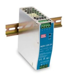 Zasilacz impulsowy AC/DC na szyne DIN 120W 90-264VAC Uwyj 24VDC 5A NDR-120-24