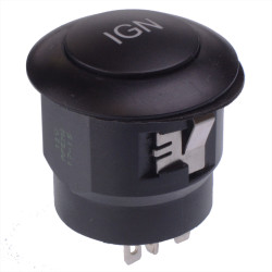 FPBR1D1222A12D5 APEM Blue illuminated On-Off Latching 26mm Push Button Switch DPST