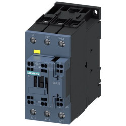 Stycznik 175 → 280 V Siemens styki: 3 37 kW (szeregowy), 75 kW (wewnętrzny trójkąt) 80 A 1NC 3RT2037-3SP30