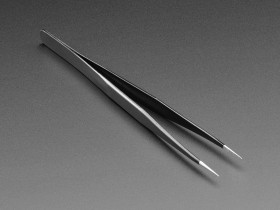 Fine tip straight tweezers - ESD safe (135mm)