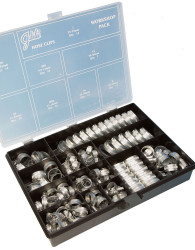 Zestaw opasek zaciskowych 143 Piece Stal miękka ocynkowana Napęd ślimakowy, 9.5 → 12mm and 30 → 40mm