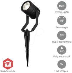 ZBLOS10RGBW3 Smartlife, exterior lights, 3x 90 lm, 3x 3 W, 2700 K, RGB, set o