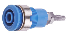 Gniazdo bananowe Żeński Połączenie lutowane typ Gniazdo bananowe Niebieski 32A Staubli rozmiar 4 mm