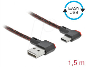 85282 USB 2.0 cable, EASY A connector to C connector, angled, 1.5 m.