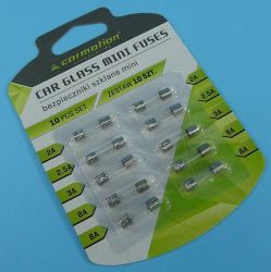 ZESTAW 10szt BEZP. 5x20mm 2-8A