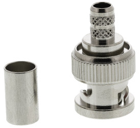 Złącze koncentryczne Montaż na kablu Męski 75Ω typ złącza Złącze BNC 0 to 6GHz Połączenie zagniatane typ kabla RG59,