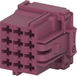 Socket, unequipped, 12 pole, straight, 3 rows, purple, 5-968972-1