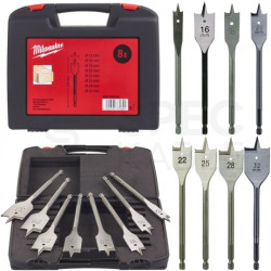 Zestaw wierteł piórowych łopatkowych do metalu 12-32mm x 152mm 1/4" HEX 8szt. MILWAUKEE