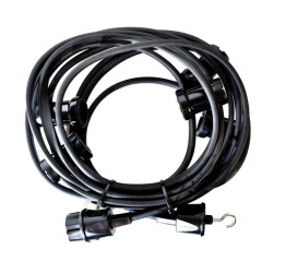 GIRLANDA OGRODOWA, ŁAŃCUCH ŚWIETLNY IP44 CZARNA 6M + HAK KOŃCOWY G-CZ-5-H/IP44