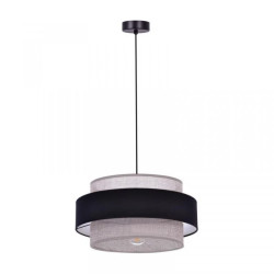 Lampa wisząca ETELA klasyczny styl podwójny klosz czarno-szary K-5171 Kaja Lighting