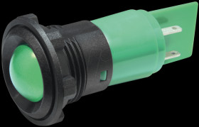 195E1231 LED signal light, 10 mm, green, 230 V, plastic, Ø22 mm, 100 mcd