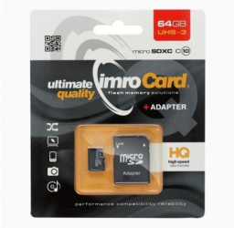 PAMIEC SDXC 64GB IMRO CL10 + ADAPT.