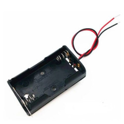 Koszyk na baterie 2xAA (R6 1.5V) z wyłącznikiem hebelkowym - koszyczek z przewodami.