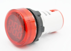 Woltomierz panelowy LED czerwony, zakres 24-500Vac, średnica 30mm