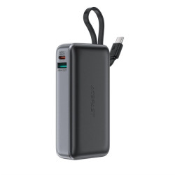 POWER BANK Acefast z kablem USB-C 2xUSB port 10000mAh QC PD/30W MagSafe czarny / 181685