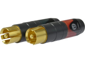NEUTRIK Wtyk RCA Cinch HQ na kabel do 7,3mm pozłacany czarny NF2C-B/2 Komplet 2 sztuk (czarny + czerwony)