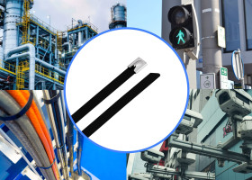 TRU COMPONENTS TC-12656628 Opaski kablowe stalowe 520 mm 7.9 mm AISI 316 z osłoną 100 szt.