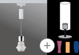 95437 URail pendant light 2Easy, E27, max. 20 W, dimmable, white/chrom