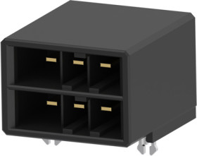 Pin header, 6 pole, pitch 5.08 mm, angled, black, 2-178139-3