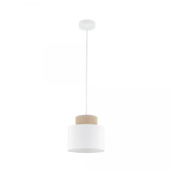 Lampa wisząca DUO WHITE z kloszem biały, juta w stylu boho na E27 10078 TK Lighting