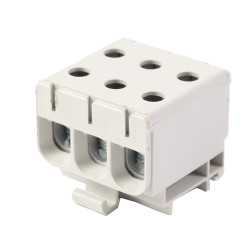 Złączka szynowa uniwersalna ETB 50/1x3 (L1,L2,L3) Al/Cu elektryczna śrubowa 6 otworów do kabli Elektro Becov UK3350.21