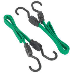 Sealey BCS16 610mm Flat Bungee Cord Set 2pc