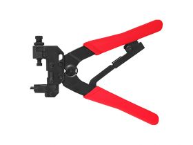 Zaciskarka kompresyjna złączek typu F, BNC, RCA na kablach koncentrycznych.