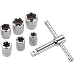 Cimco 113160 SPECIAL 7-Part Socket Wrench Set for Damaged Screws