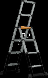 7065241 Telescopic stepladder, 2.35 m, 8 steps