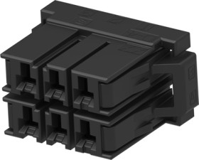 Socket housing, 6 pole, pitch 6.35 mm, straight, black, 2-1903329-3
