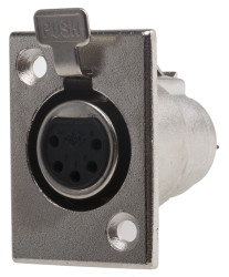 Złącze XLR 5 -pinowe Montaż na panelu Żeński Naturalny