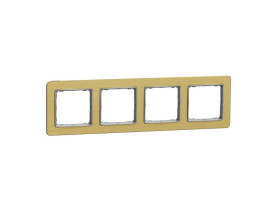 SEDNA DESIGN & ELEMENTS Ramka 4 poczwórna szczotkowane złoto SDD371804 SCHNEIDER ELECTRIC